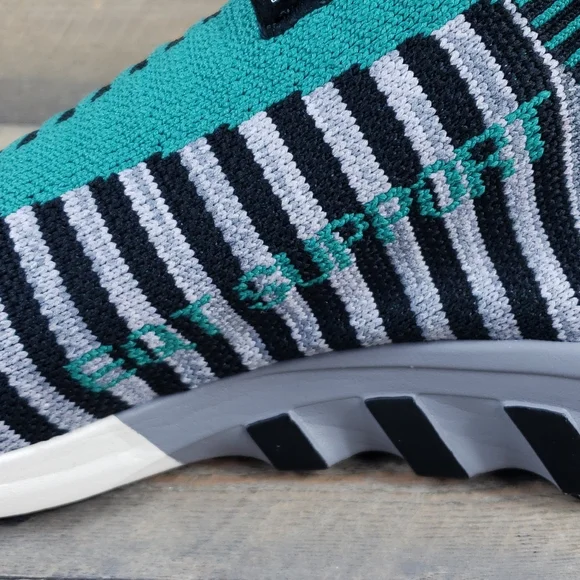 adidas Men's EQT Support SK Originals Primeknit Slip Ons Black Green Grey - Picture 9 of 11